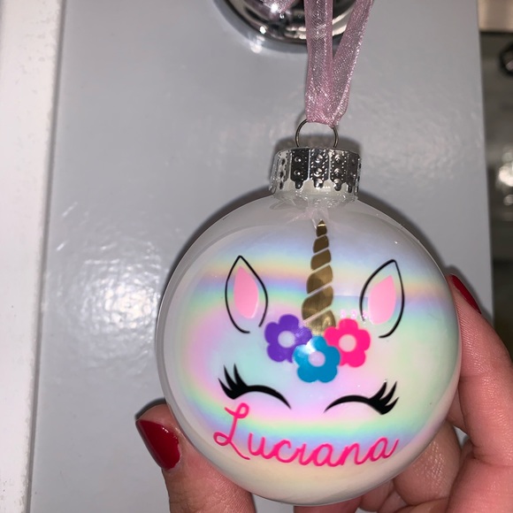 Other - Personalized iridescent unicorn ornament girl gift